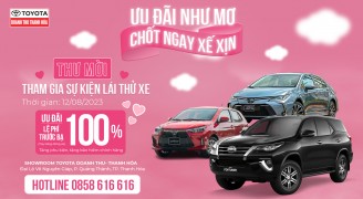 Ưu Đãi Như Mơ - Chốt Ngay Xế Xịn Cùng Toyota Doanh Thu Thanh Hóa