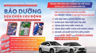 Toyota Doanh Thu - Thanh Hóa kính mời Quý khách hàng tham gia sự kiện bảo dưỡng, sửa chữa lưu động và lái thử xe tại Phường Tĩnh Gia (Thị Xã Nghi Sơn Cũ) vào chủ nhật, Ngày 20/07/2025